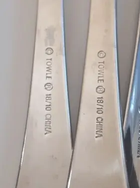 Tws386 Towle Silver Pattern Glossy Stainless Flatware Spoon Fork Knife 23pc #2
