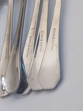 Tws386 Towle Silver Pattern Glossy Stainless Flatware Spoon Fork Knife 23pc #3