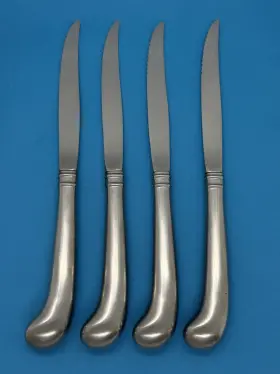 Tws47 Towle Set Of 4 Satin Stainless Flatware Steak Knives Pistol Handles