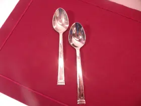 Tws534 Towle Set Of 2 18/10 Glossy Stainless Steel Teaspoons 6 3/8 Inch