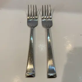 Tws550 Towle Stainless Steel Flatware Salad Forks Two 7 1/8 Inch Diamond X Look