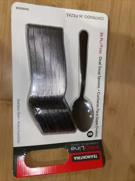 Tramontina 016017084230 Pro Line Commercial Grade Stainless Steel Oval Soup Spoon Windsor A2 #2