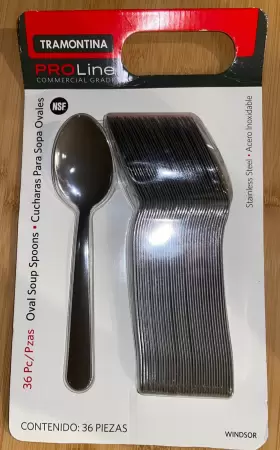 Tramontina 016017084230 Pro Line Commercial Grade Stainless Steel Oval Soup Spoon Windsor A2