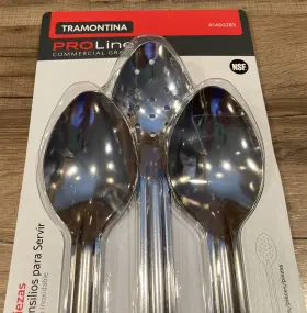 Tramontina 016017142787 #5 13 Inch Serving Spoons Assorted Styles Stainless Steel 6 Count #3