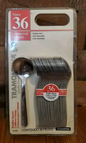 Tramontina 016017231047 Vtg Windsor Round Soup Bouillon Spoon Stainless Steel 36 Count - Nip