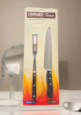80015 Tramontina 80015/506 Churrasco 2 Pc. Carving Knife Set Made.in Brazil - New