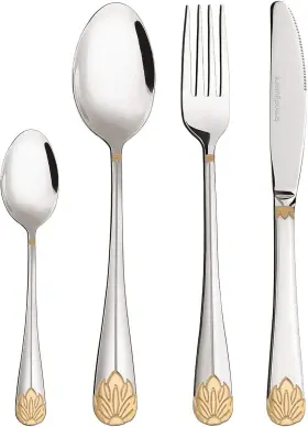 B07d5f2855 Trendyware Silverware Set Limited Edition 24 Piece Dinnerware Gold Silver