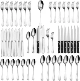 Tribal Cooking 860004545262 49 Piece Silverware Set - Service For 8 Stainless Silver