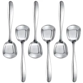 Tswrk 941228319496 6 Pcs Square Head Ice Cream Spoons Yogurt Dinner Rice Flat