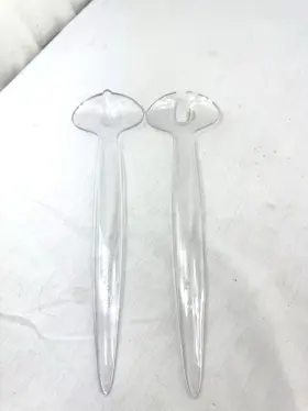 4912 Tupperware Vtg Acrylic Serving Salad Tongs Clear Fork And Spoon 11 Inch Plastic Server