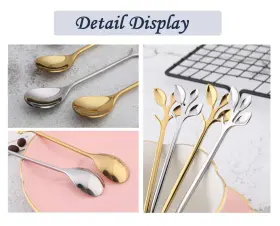 8gold Turbokey 681381183003 Appetizer Cake Fruit Forks Set Of Leaf Cocktail Picks 4.7 Inches Tasting D #3