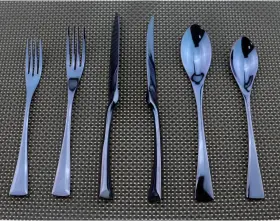 Uniturcky 313017385368 Flatware Set 18/10 Stainless Steel Mirror Polished Blue Cutlery - Silverware Ute