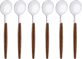 Fangmj-silver6p-teasp Uniturcky 6-piece Teaspoons Set Stainless Steel Tea Spoons For 6 Silver Mirror Polis