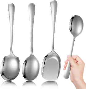 641625 Unknwon Extra Large Serving Spoons Set Stainless Steel Spoon Cooking Pasta 3 Pcs