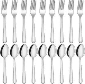 Unokit 313110084069 24-piece Forks And Spoons Silverware Set Food Grade Stainless Steel Flat