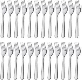 Unokit 445027361353 24 Pieces Dinner Forks Set 7.1 Inch Silver Stainless Steel Fork