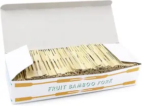 Uplama 445035436470 750pcs Bamboo Forks Wooden Appetizer For Cocktail Fruit Pastr