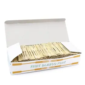 Uplama 611851009694 750pcs Bamboo Forks Wooden Appetizer For Cocktail Fruit Pa