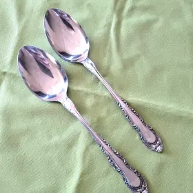 108461 Utica 2 Serving Tablespoons Stainless Steel Patrician Pattern Japan 8 1/2 Inch