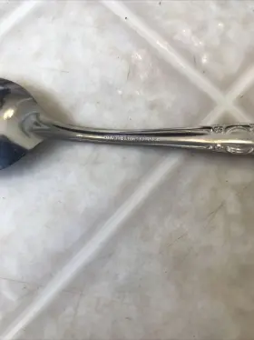 108505 Utica Stainless Oval Soup Spoon Woodbine Pattern Usa Floral Scrolls #108505 #3