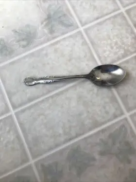 108505 Utica Stainless Oval Soup Spoon Woodbine Pattern Usa Floral Scrolls #108505