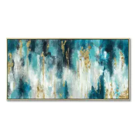Utop-art 784536803785 Turquoise Abstract Canvas Painting Wall 48 Inch L X 24 W Framed