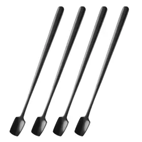 Uxcell 634149699186 4pcs Espresso Spoons 6.9 Inch Stainless Steel Square Coffee Spoon Black