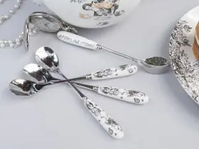 V&a 050993322042 Alice In Wonderland Stainless Steel Teaspoons With Decorative Porcelain H #2