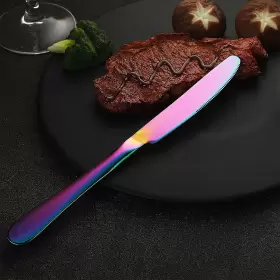 F116 Vandbao 445035631691 Rainbow Flatware Cutlery Silverware Set 20 Pieces Stainless Steel Color #3
