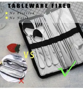 Vandbao 797059728268 Portable Travel Utensils Reusable Silverware With Case For Fixing Tableware #2