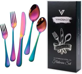 Vb00201 Vandbao Rainbow Flatware Cutlery Silverware Set 20 Pieces
