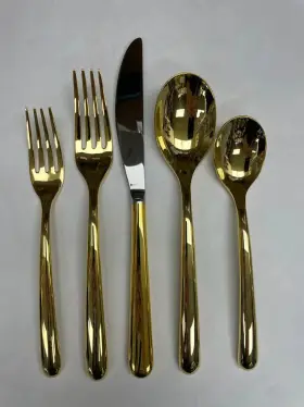 Venezia Collection 646492820988 Prestige Williamson Soiree Gold 5 Piece Place Setting Nib
