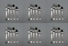 5ppsx6 Villeroy & Boch Vbscel/5ppsx6 And Stainless Flatware Set - Celeste Service For Six 30pc