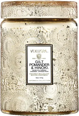 73316 Voluspa Japonica Collection Large - Gilt Pomander And Hinoki Reed By Orange