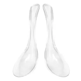 Pbam12672el56sfrvh4e Vosarea Clear Glass Soup Spoons Set - 2pcs Asian Rice And Ramen Spoon For Foods