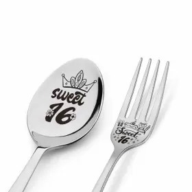Sweet-16 Vwalk Sweet 16 Birthday Spoon&fork Gifts Engraved Personalized