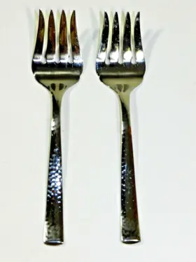 277335 Wallace Riverbed Stainless Hammered Fork Pair