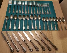 5161333 Wallace 39 Piece Pcs 18/10 Stainless Steel Flatware Fork Knives Spoons