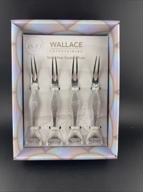 5228035 Wallace Mermaid 18/10 Stainless Steel Food Pick Set Of Four