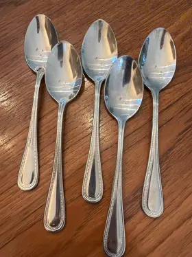 Wallace 5273529 Continental Bead 18/10 Stainless Steel Teaspoon Set Of Five Classic