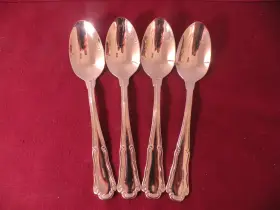 5304779 Wallace Set Of 4 Hotel Lux 18/10 Stainless Steel Teaspoons 6 1/2 Inch