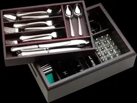Wallace 730936077134 Casino 18/10 Flatware Set 121 Pieces Entertaining Ensemble Chest/caddy