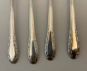 M3254 Wallace Sweetheart Brothers Plate Silverplate Grille Viande Forks - Set Of 4 #2