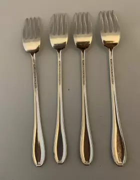 M3254 Wallace Sweetheart Brothers Plate Silverplate Grille Viande Forks - Set Of 4 #3