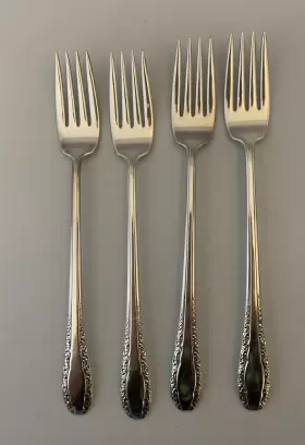 M3254 Wallace Sweetheart Brothers Plate Silverplate Grille Viande Forks - Set Of 4