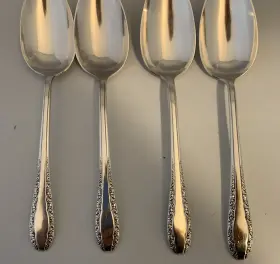 M3256 Wallace Sweetheart Brothers Plate Soup Spoons 7.75 Inches - Set Of 4 #2