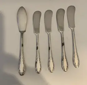 M3258 Wallace Sweetheart Brothers Plate Master 4 Butter Knives 6.75 Inches Set Of 5 #2