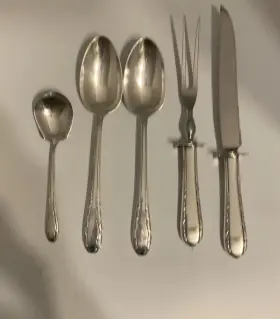 M3259 Wallace 5 Pc Sweetheart - Brothers Plate Silverplate Flatware Serving Set