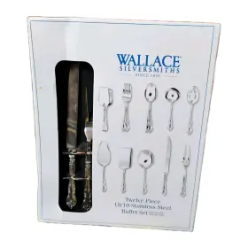W8531200 Wallace New In Box 12 Piece Vintage Hostess Set Glossy 18/10 Stainless Indonesia