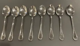 Was159 Wallace Glossy Outline 18/10 Stainless Flatware Teaspoons Spoon Set Of 8